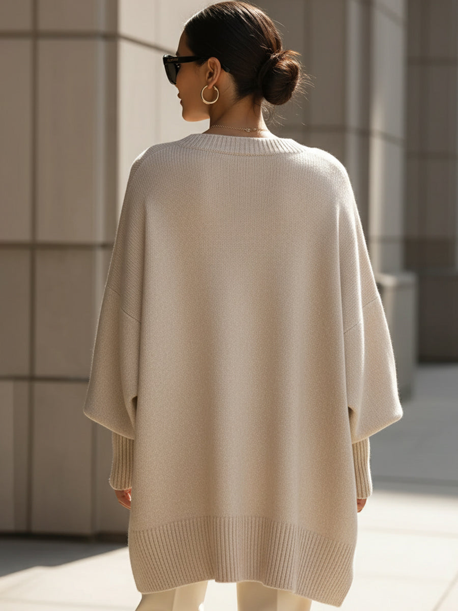 IRMA | OVERSIZED DRAPED WIDE-NECK SWEATER