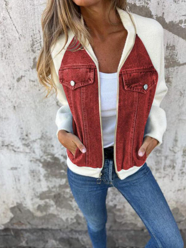 STACY | CASUAL JACKET WITH ZIP FASTENING AND V-NECK