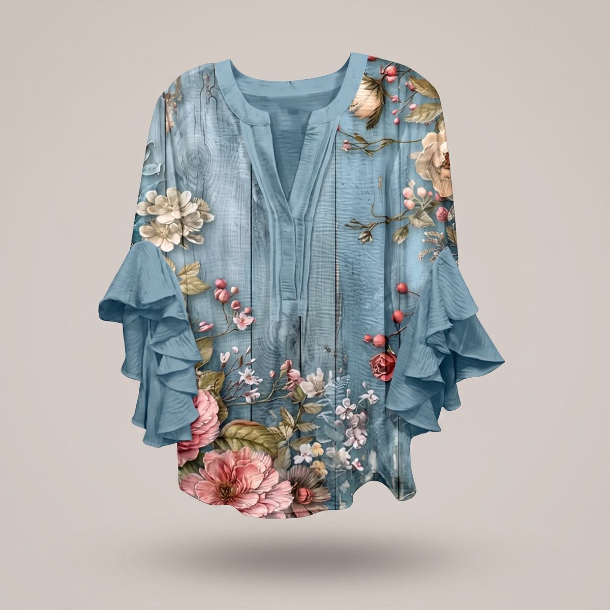 ELENORA WHISPER RUFFLE BLOUSE