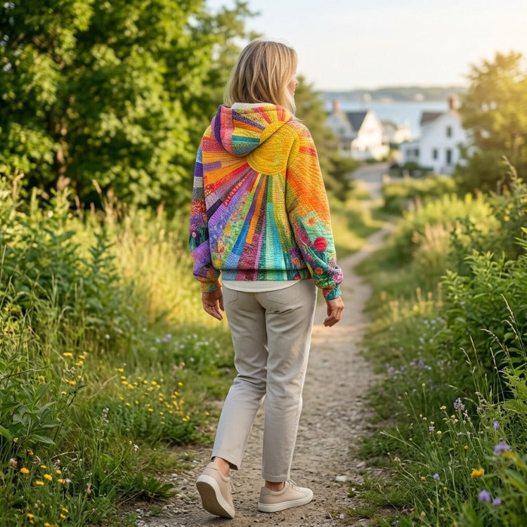 AMANDA | COLOURFUL QUILTED HOODIE