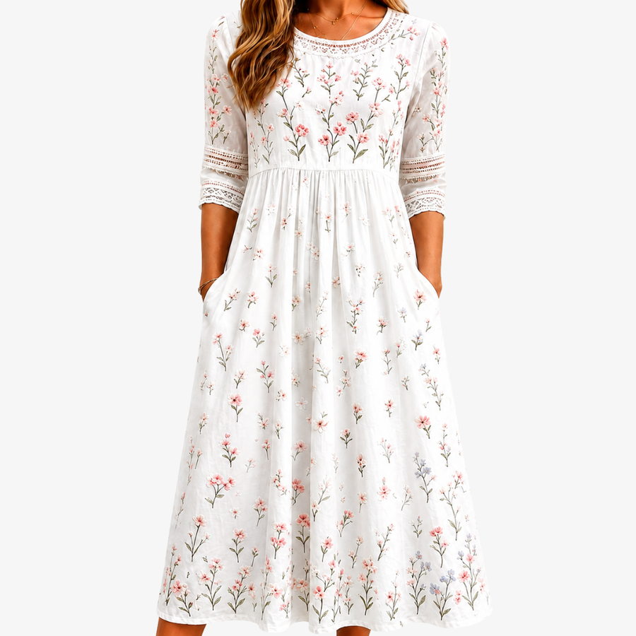 EMERY | WHISPERING WILDFLOWER POCKET MIDI DRESS