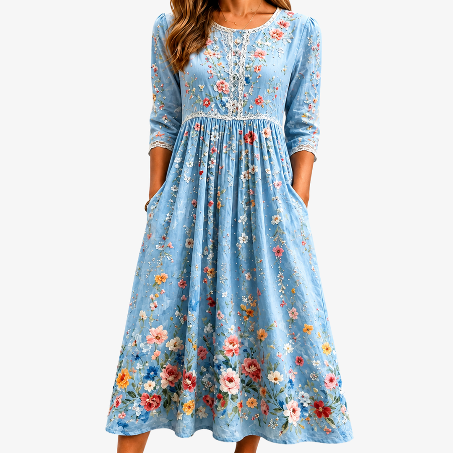 MIA | SKY BLOSSOM GARDEN MIDI DRESS