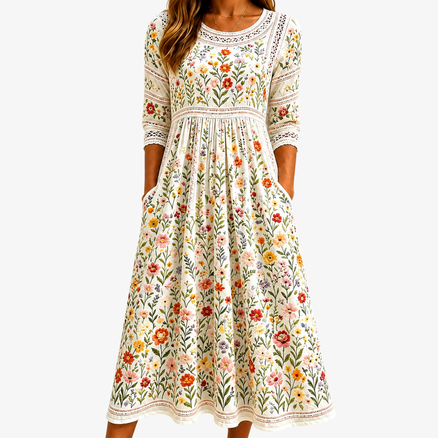ISABELLA | WILDFLOWER MEADOW CHARM MIDI DRESS