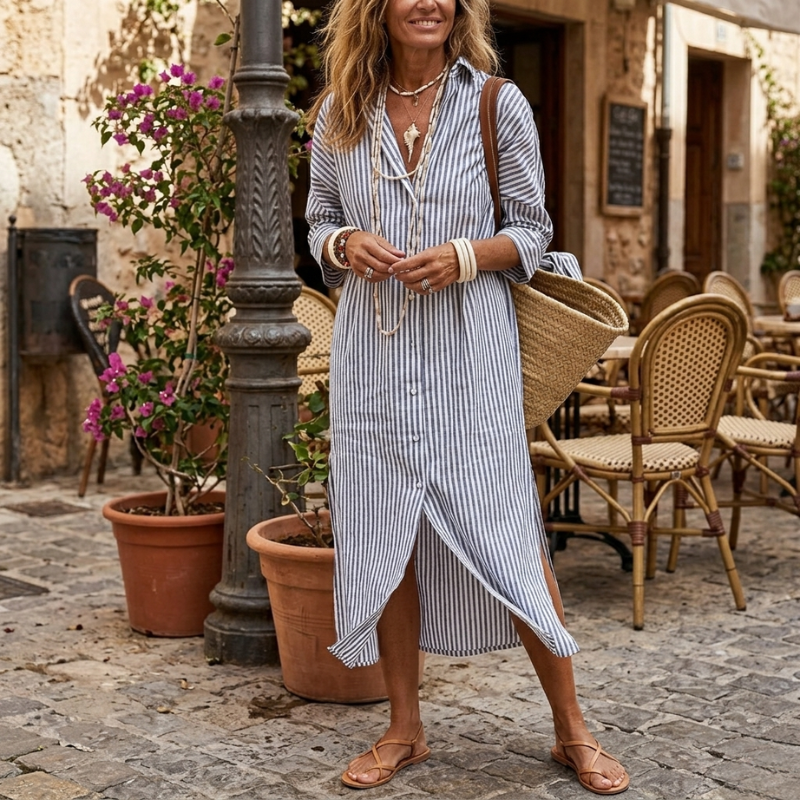 WILMA | ELEGANT STRIPED SUMMER DRESS