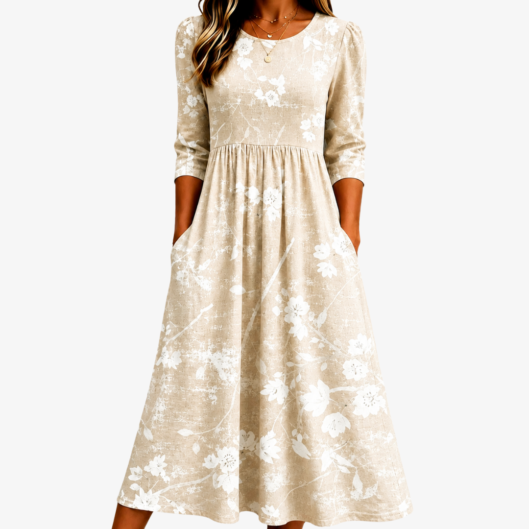 BROOKLYN | SOFT MEADOW BLOSSOM EVERYDAY MIDI DRESS
