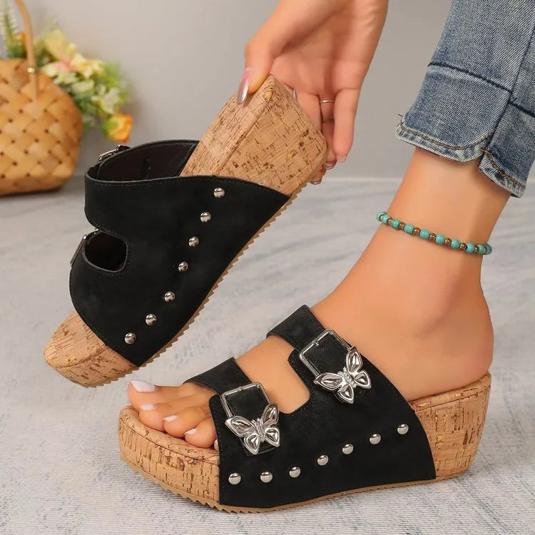VANESSA | COMFORTABLE BUTTERFLY WEDGE SANDALS