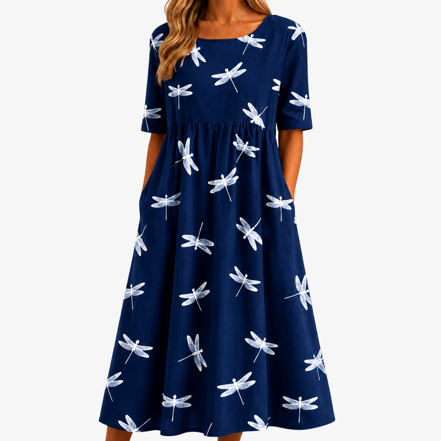 SAVANNAH | DRAGONFLY BREEZE POCKET MIDI DRESS