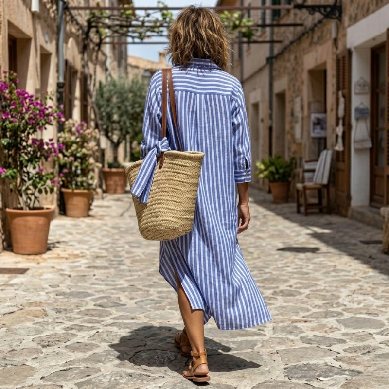 WILMA | ELEGANT STRIPED SUMMER DRESS