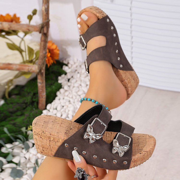 VANESSA | COMFORTABLE BUTTERFLY WEDGE SANDALS