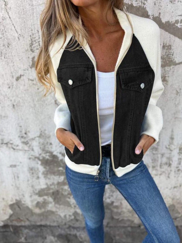 STACY | CASUAL JACKET WITH ZIP FASTENING AND V-NECK