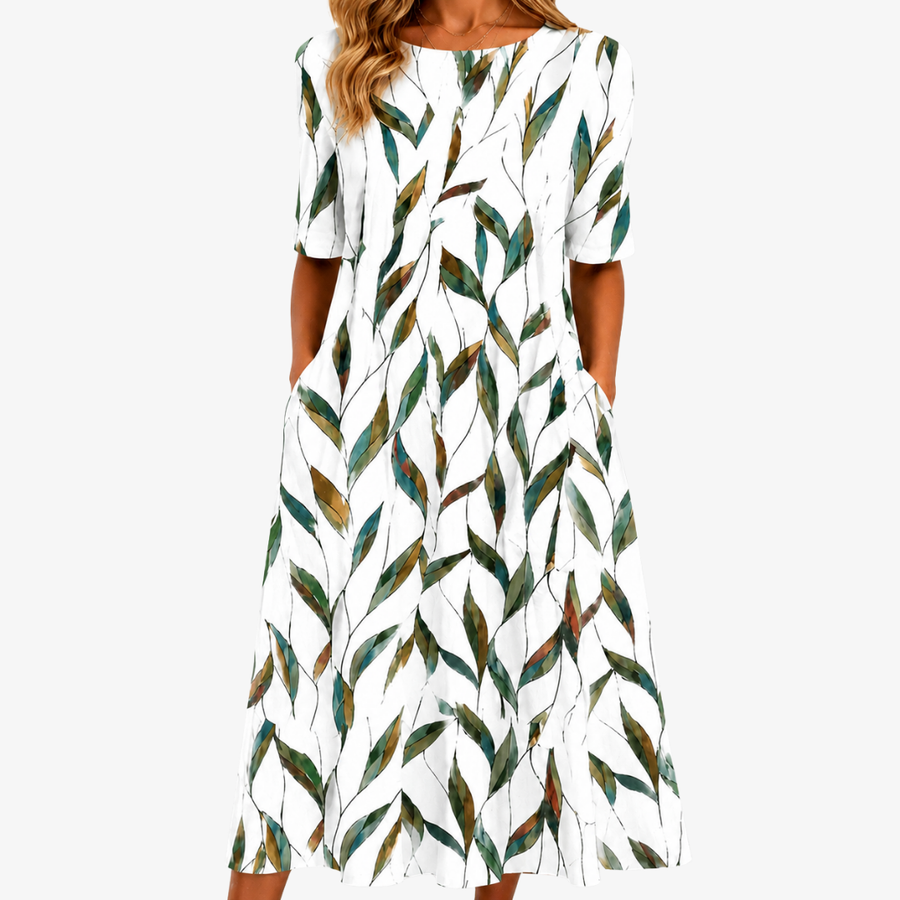 NATALIE | WILLOW MEADOW BOTANICAL POCKET MIDI DRESS