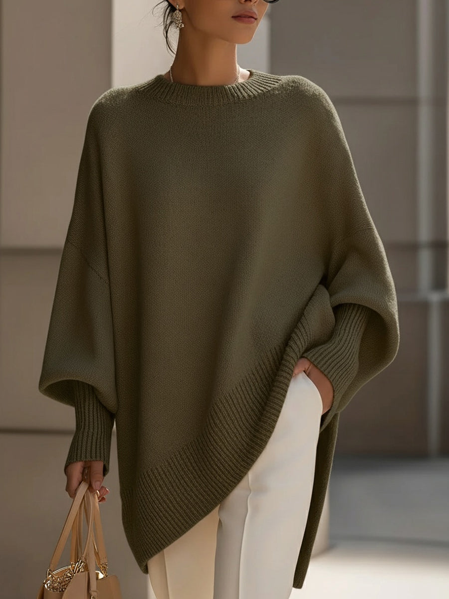 IRMA | OVERSIZED DRAPED WIDE-NECK SWEATER