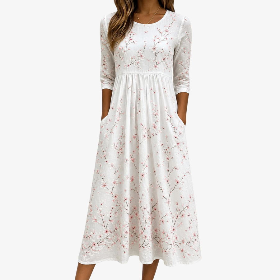 SOPHIA | CHERRY BLOSSOM GRACE EVERYDAY MIDI DRESS