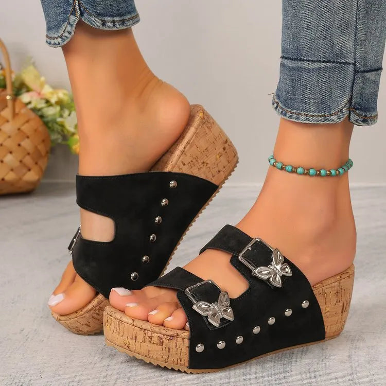 VANESSA | COMFORTABLE BUTTERFLY WEDGE SANDALS