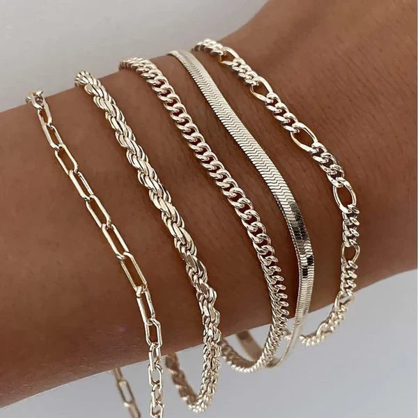 SHERENE | 5-PIECE GOLD STYLE BRACELET SET