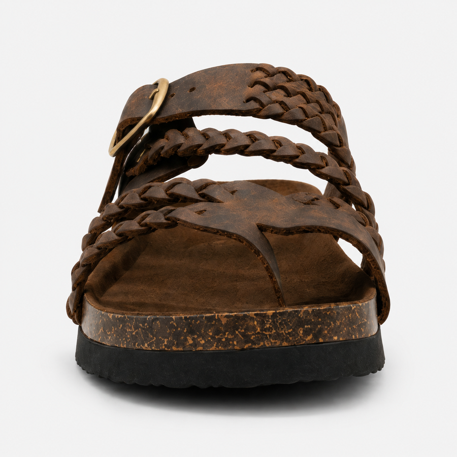 ELENA | WOVEN LEATHER-STYLE SANDALS
