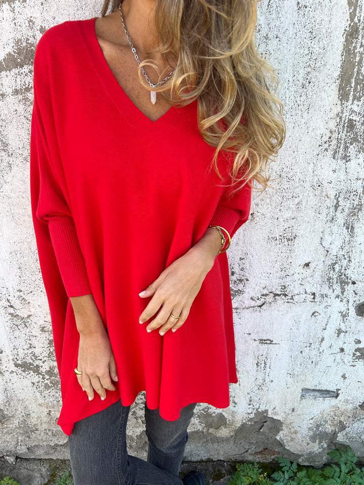 BESSY | COMFORTABLE SWEATER WITH V-NECK AND LONG SLEEVES