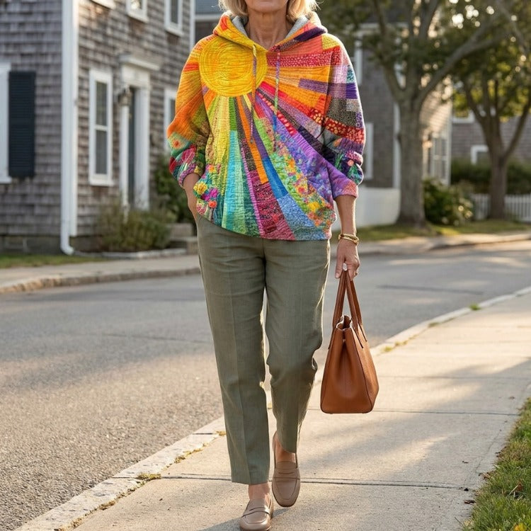 AMANDA | COLOURFUL QUILTED HOODIE