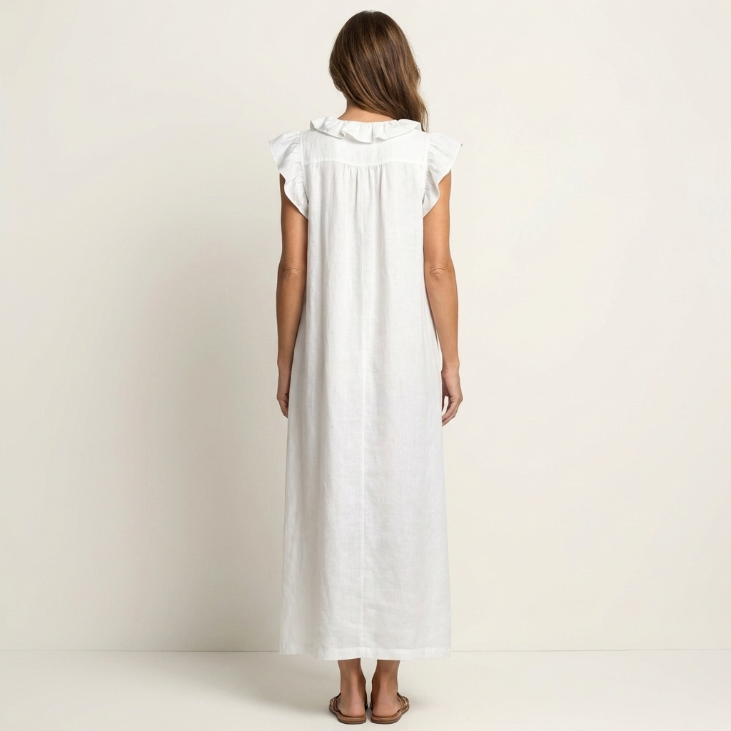 VIOLET | RUFFLE V-NECK MAXI DRESS