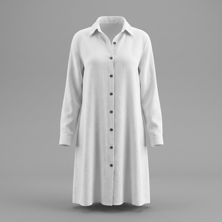 HOLLINMERE BUTTON-FRONT SHIRT DRESS