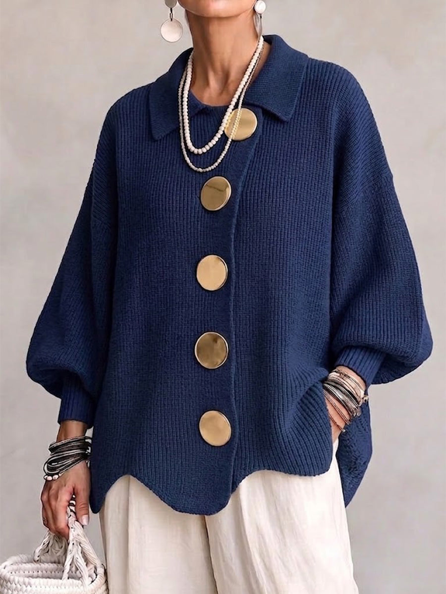 MANDY | OVERSIZED COLLARED CARDIGAN WITH BUTTONS