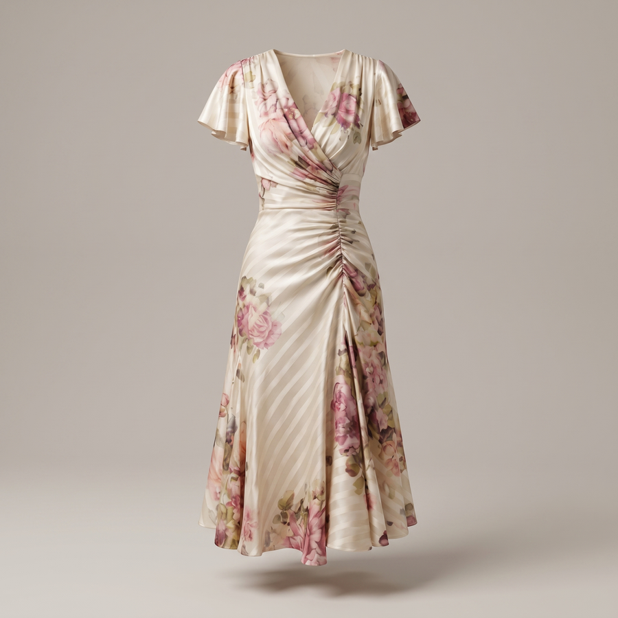 SATIN ELEGANCE MIDI DRESS